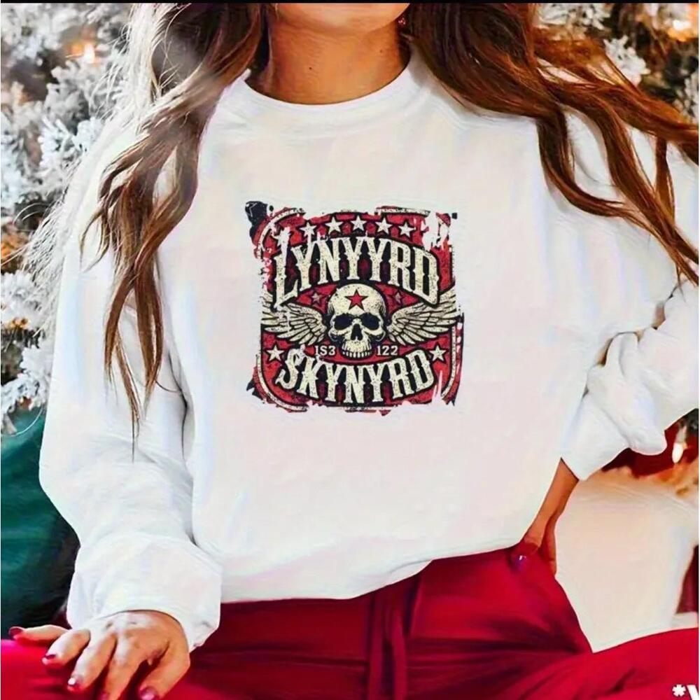 Custom Lynyrd Skynyrd T-Shirt Unisex All Sizes White Winged Skull Rock handmade!